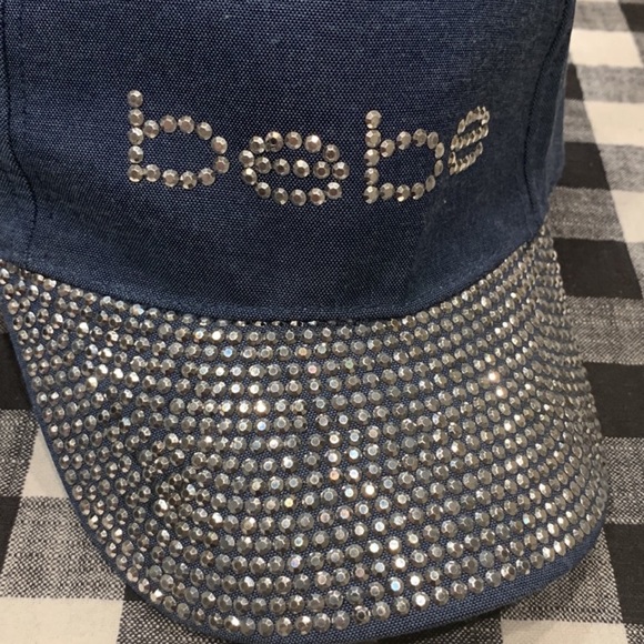 Women’s Bebe Hat with Crystals Rhinestone Logo and Panel - Picture 6 of 8